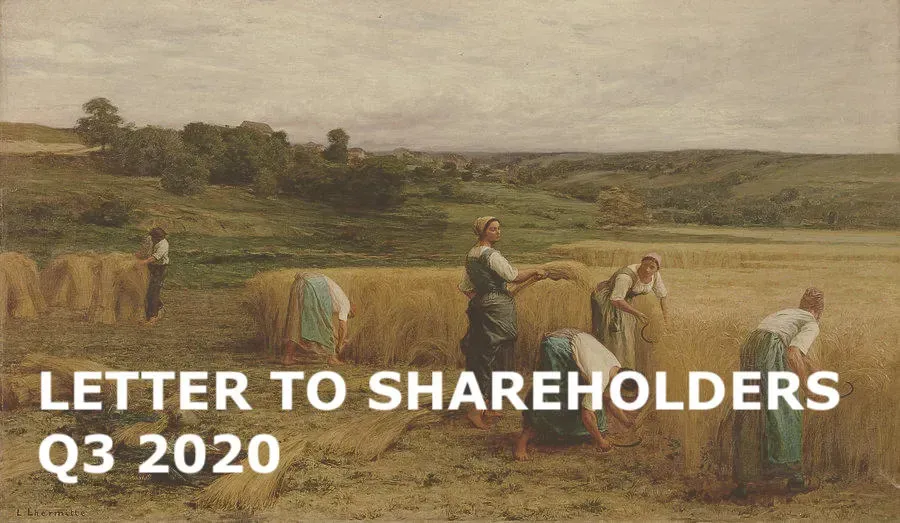 Letter to shareholders - Q3 2020