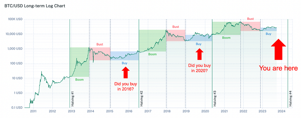 BTC/USD long-term log chart