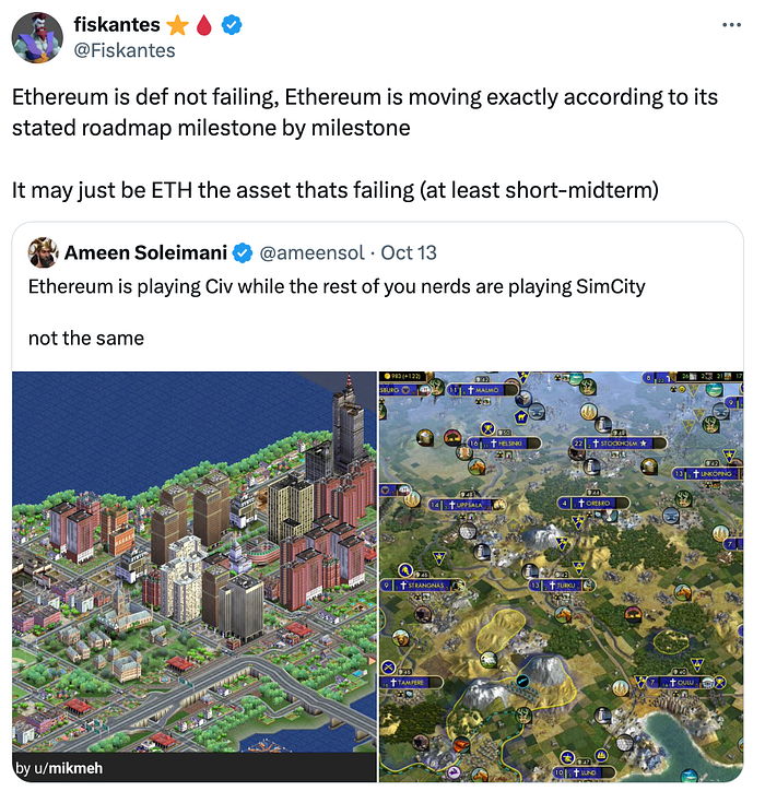 fiskantes tweet about Ethereum ecosystem