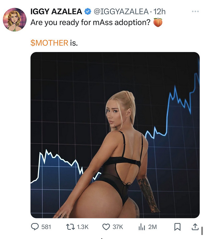 Iggy Azalea tweet about $MOTHER