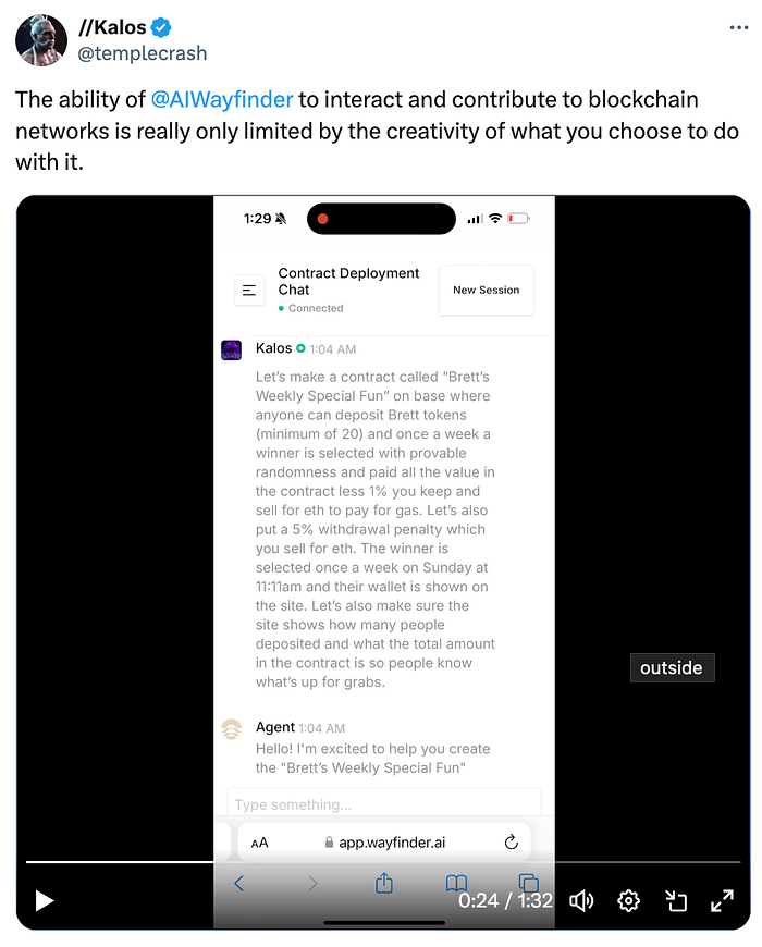Kalos tweet about blockchain networks