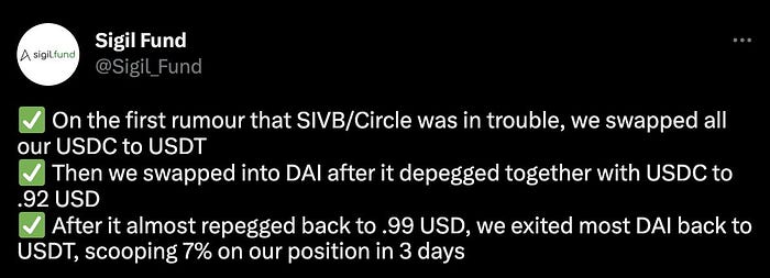 Sigil Fund tweet about stablecoins